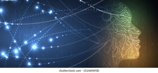 Conceptual technology illustration of artificial intelligence. Abstract futuristic background