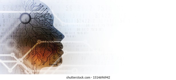 Conceptual technology illustration of artificial intelligence. Abstract futuristic background