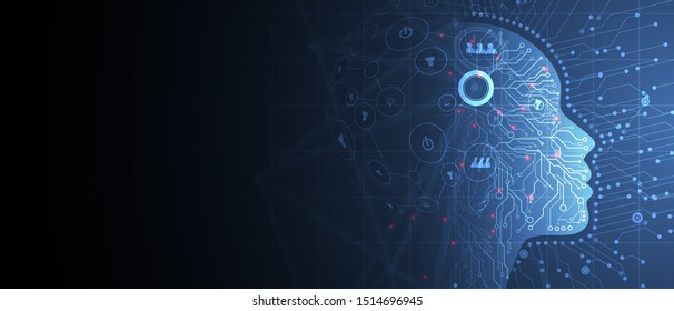 Conceptual technology illustration of artificial intelligence. Abstract futuristic background