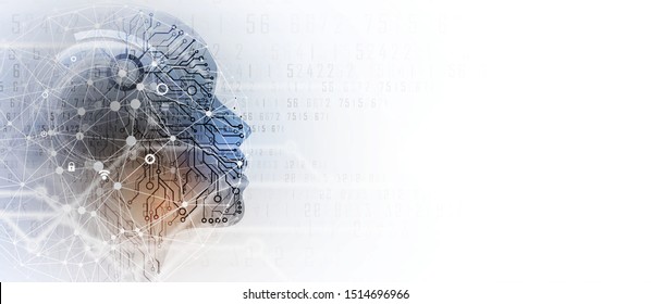 Conceptual technology illustration of artificial intelligence. Abstract futuristic background