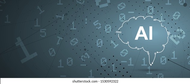 Conceptual technology illustration of artificial intelligence. Abstract vector futuristic background