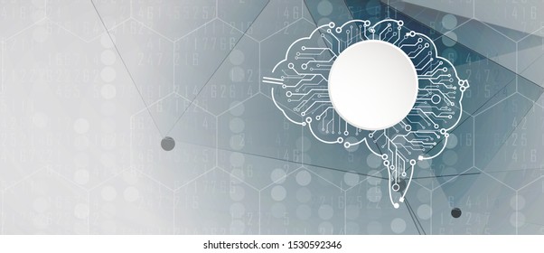 Conceptual technology illustration of artificial intelligence. Abstract vector futuristic background