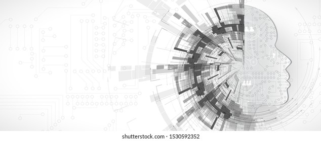 Conceptual technology illustration of artificial intelligence. Abstract vector futuristic background