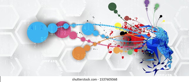 Conceptual technology illustration of artificial intelligence. Abstract futuristic background