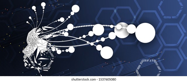 Conceptual technology illustration of artificial intelligence. Abstract futuristic background