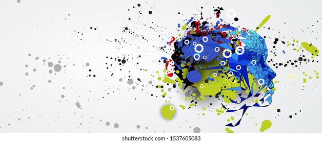 Conceptual technology illustration of artificial intelligence. Abstract futuristic background