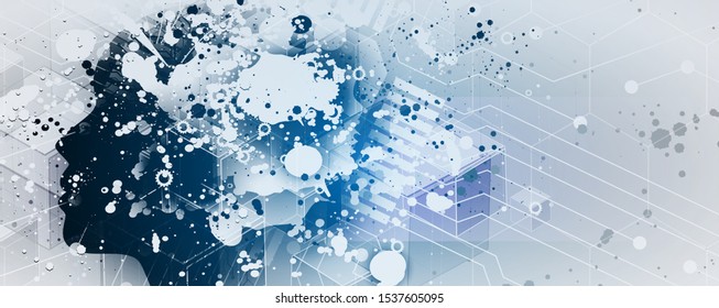 Conceptual technology illustration of artificial intelligence. Abstract futuristic background
