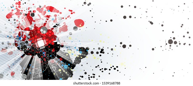 Conceptual technology illustration of artificial intelligence. Abstract futuristic background