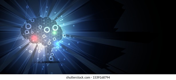 Conceptual technology illustration of artificial intelligence. Abstract futuristic background
