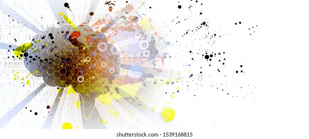 Conceptual technology illustration of artificial intelligence. Abstract futuristic background