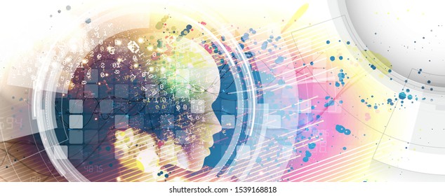 Conceptual technology illustration of artificial intelligence. Abstract futuristic background