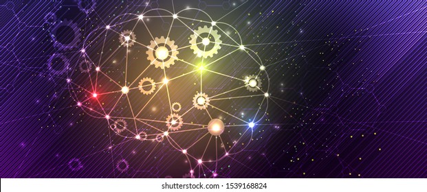 Conceptual technology illustration of artificial intelligence. Abstract futuristic background