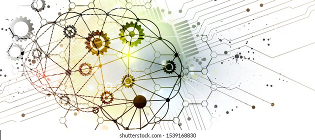 Conceptual technology illustration of artificial intelligence. Abstract futuristic background