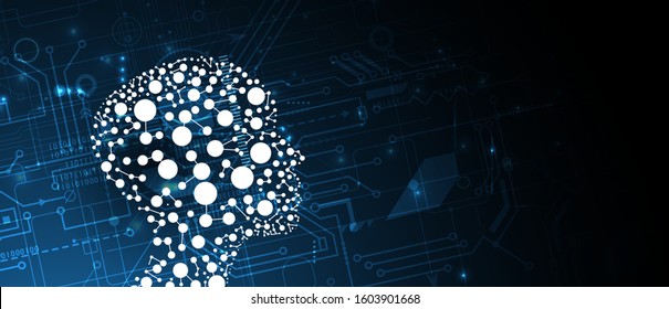 Conceptual technology illustration of artificial intelligence. Abstract futuristic background