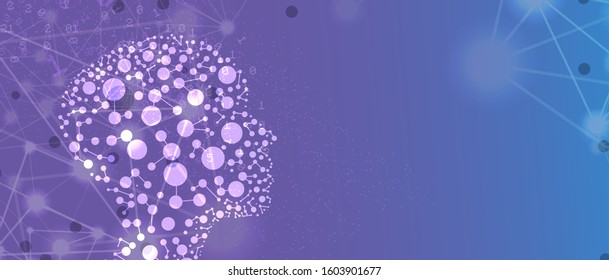 Conceptual technology illustration of artificial intelligence. Abstract futuristic background