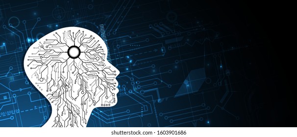 Conceptual technology illustration of artificial intelligence. Abstract futuristic background