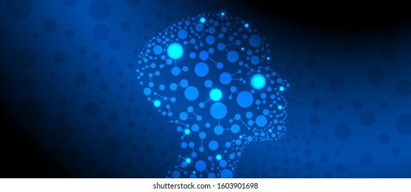 Conceptual technology illustration of artificial intelligence. Abstract futuristic background