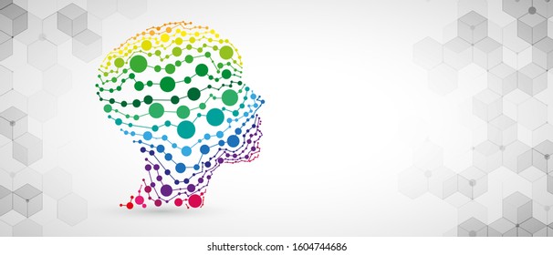 Conceptual technology illustration of artificial intelligence. Abstract futuristic background