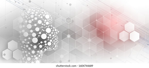 Conceptual technology illustration of artificial intelligence. Abstract futuristic background