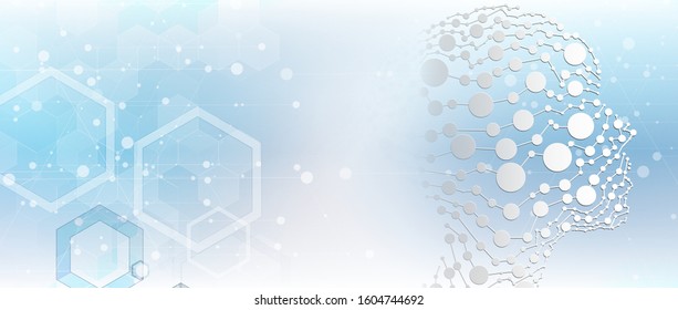 Conceptual technology illustration of artificial intelligence. Abstract futuristic background