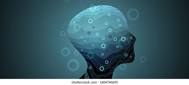 Conceptual technology illustration of artificial intelligence. Abstract futuristic background