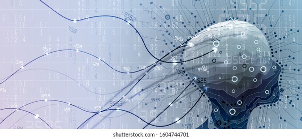 Conceptual technology illustration of artificial intelligence. Abstract futuristic background