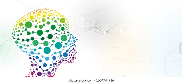 Conceptual technology illustration of artificial intelligence. Abstract futuristic background