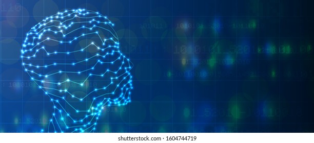 Conceptual technology illustration of artificial intelligence. Abstract futuristic background