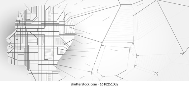 Conceptual technology illustration of artificial intelligence. Abstract futuristic background