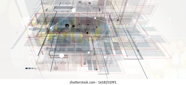 Conceptual technology illustration of artificial intelligence. Abstract futuristic background