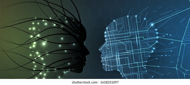 Conceptual technology illustration of artificial intelligence. Abstract futuristic background