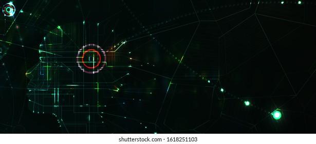 Conceptual technology illustration of artificial intelligence. Abstract futuristic background