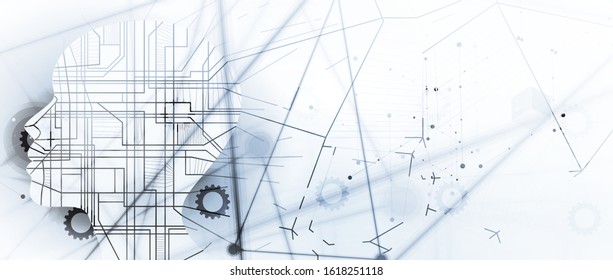 Conceptual technology illustration of artificial intelligence. Abstract futuristic background
