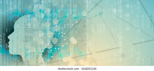 Conceptual technology illustration of artificial intelligence. Abstract futuristic background