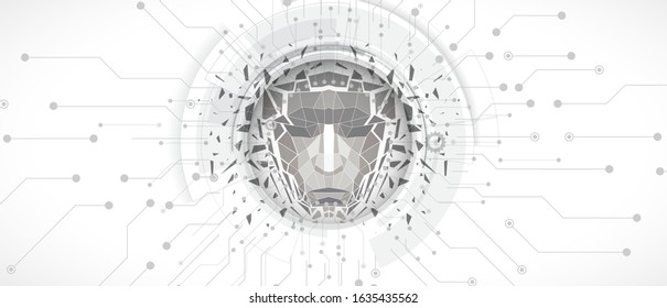 Conceptual technology illustration of artificial intelligence. Abstract futuristic background