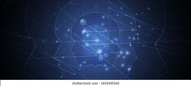 Conceptual technology illustration of artificial intelligence. Abstract futuristic background