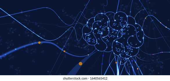 Conceptual technology illustration of artificial intelligence. Abstract futuristic background