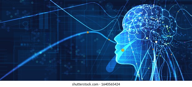 Conceptual technology illustration of artificial intelligence. Abstract futuristic background