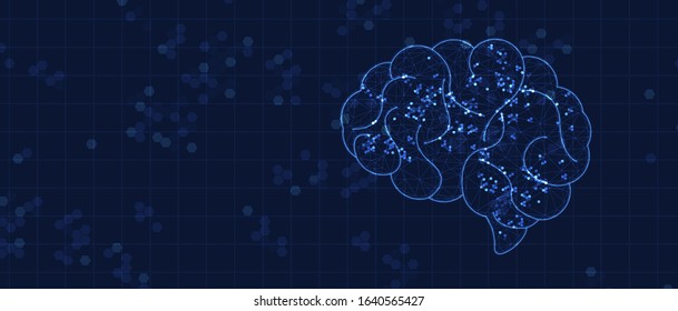 Conceptual technology illustration of artificial intelligence. Abstract futuristic background