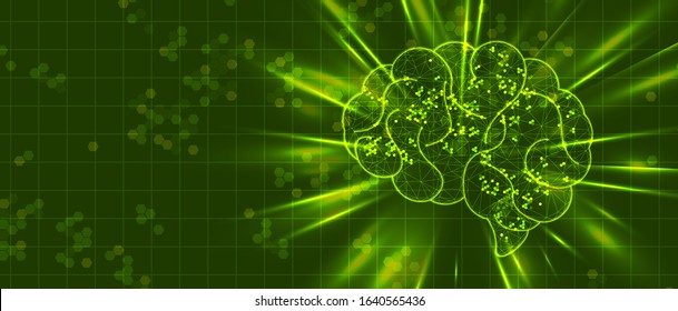 Conceptual technology illustration of artificial intelligence. Abstract futuristic background