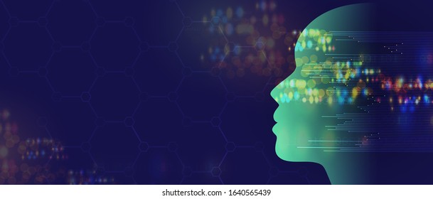 Conceptual technology illustration of artificial intelligence. Abstract futuristic background