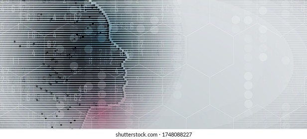 Conceptual technology illustration of artificial intelligence. Abstract futuristic background