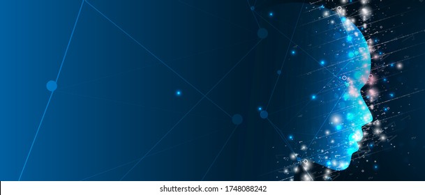 Conceptual technology illustration of artificial intelligence. Abstract futuristic background