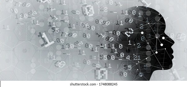 Conceptual technology illustration of artificial intelligence. Abstract futuristic background