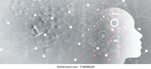 Ilustración conceptual de la inteligencia artificial. Resumen de fondo futurista