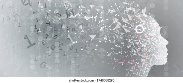 Conceptual technology illustration of artificial intelligence. Abstract futuristic background