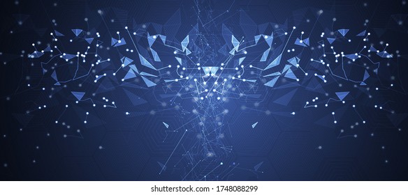 Conceptual technology illustration of artificial intelligence. Abstract futuristic background