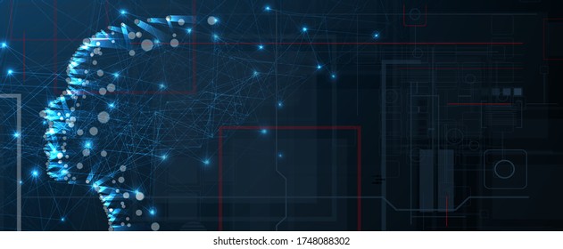 Ilustración conceptual de la inteligencia artificial. Resumen de fondo futurista