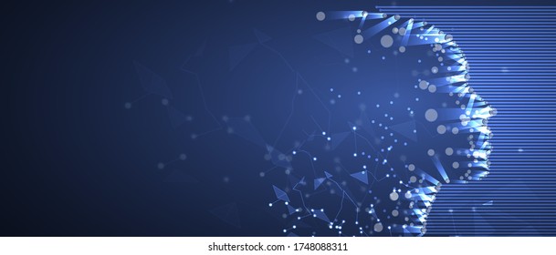Conceptual technology illustration of artificial intelligence. Abstract futuristic background