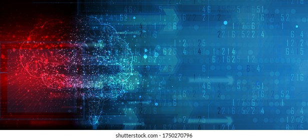 Conceptual technology illustration of artificial intelligence. Abstract futuristic background